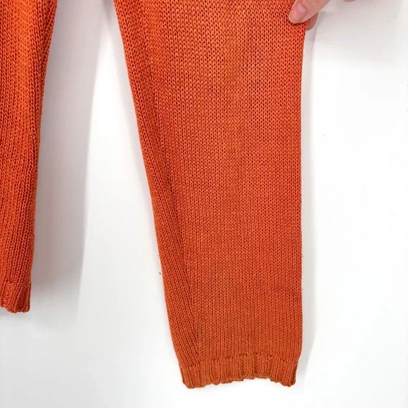 Max Mara Weekend 100% Cotton Orange Zip Cardigan Sz XL Made in Italy - Picture 12 of 12